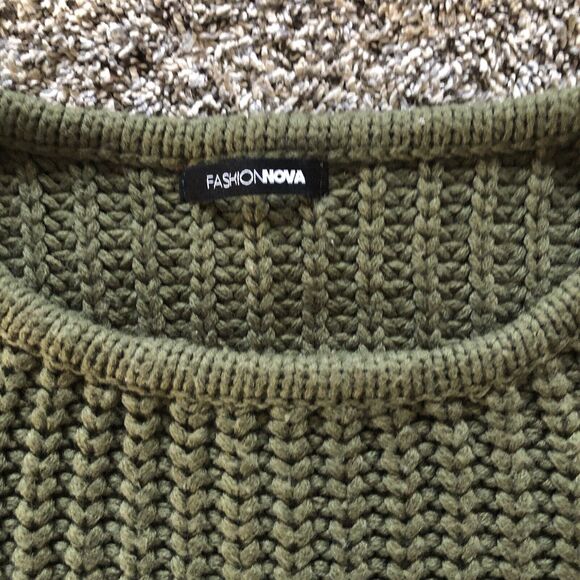 Fashion Nova Women's Juniors‎ Green Crop Sweater Size M - Picture 3 of 3